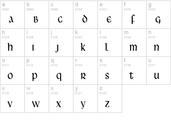 Leo Condensed Normal lowercase a-z preview