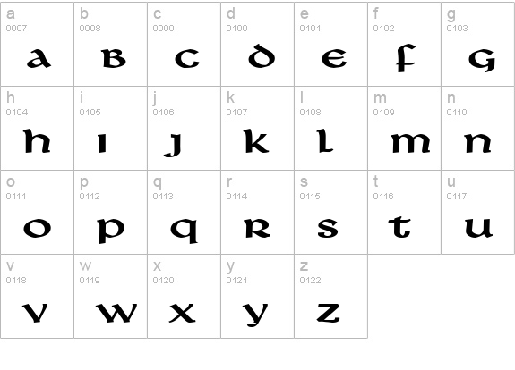 Leo Extended Bold lowercase a-z preview