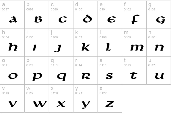 Leo Extended BoldItalic lowercase a-z preview