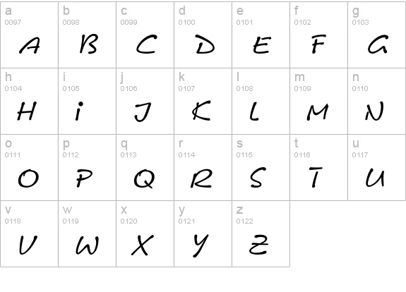 LeObelixEF-Regular lowercase a-z preview