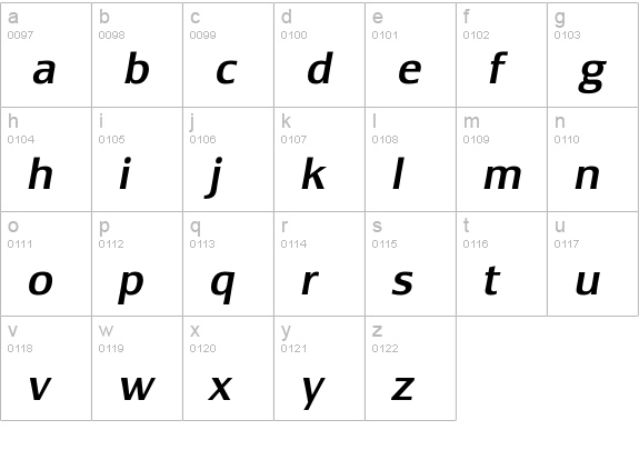 LesmoreMediumItalic lowercase a-z preview
