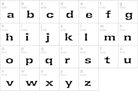 Lethargic (BRK) lowercase a-z preview