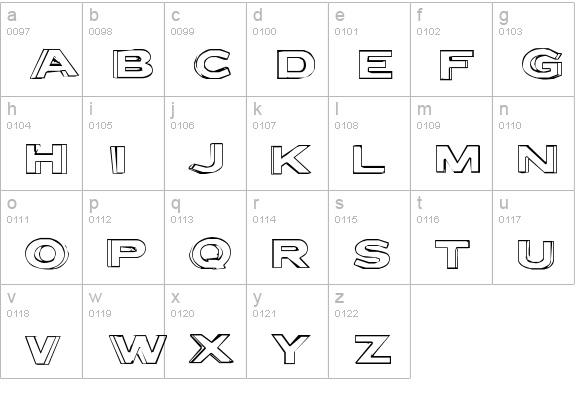 Letter Set B lowercase a-z preview