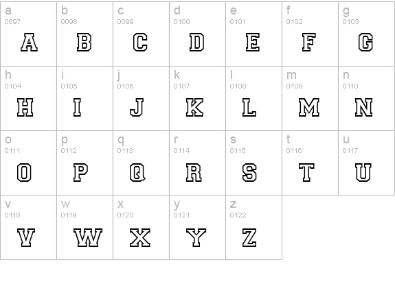 Letter Sweater Open Display SSi Bold lowercase a-z preview