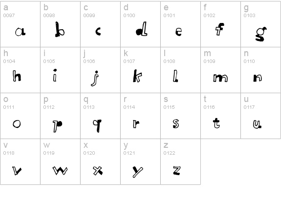 Letterine lowercase a-z preview
