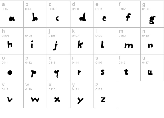 Letterine-Black lowercase a-z preview