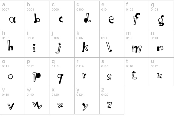 Letterine-Esagerate lowercase a-z preview