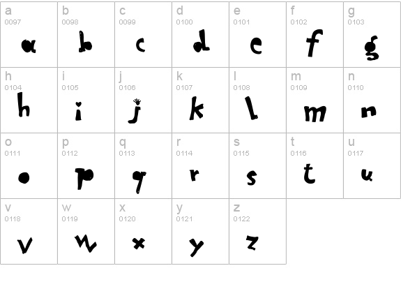 Letterine-EsagerateBlack lowercase a-z preview