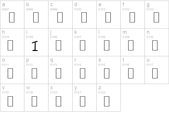 Lettering1 Weird lowercase a-z preview
