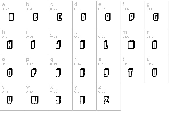 Letters lowercase a-z preview