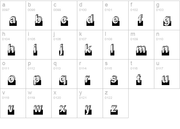Level lowercase a-z preview