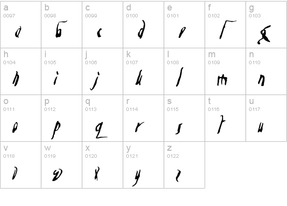 Leviathan lowercase a-z preview
