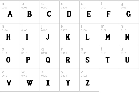 LewishamBold lowercase a-z preview