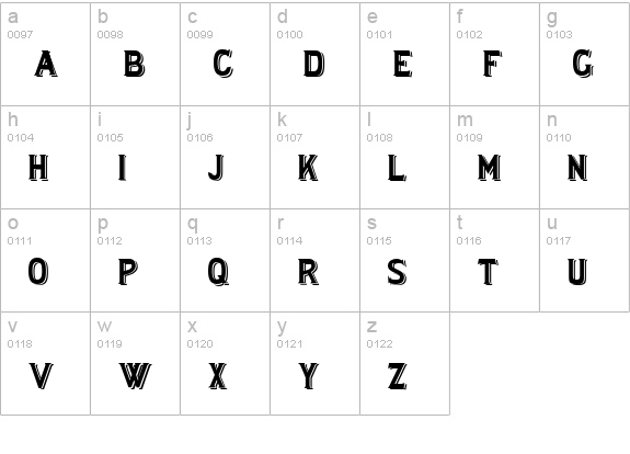 LewishamShadowed lowercase a-z preview