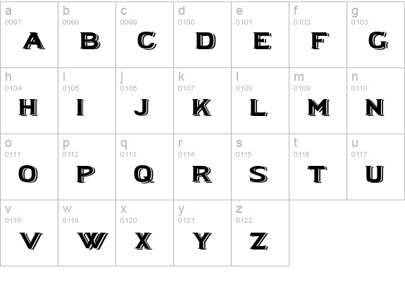 LewishamShadowedWide lowercase a-z preview
