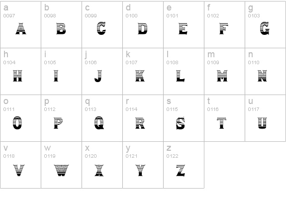 LewishamStripe lowercase a-z preview