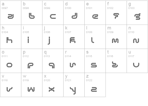 LexigraphB lowercase a-z preview