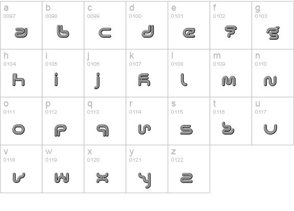 LexigraphC lowercase a-z preview