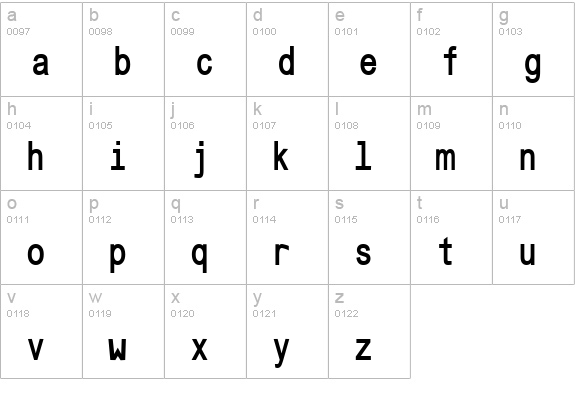 LFBOLD lowercase a-z preview