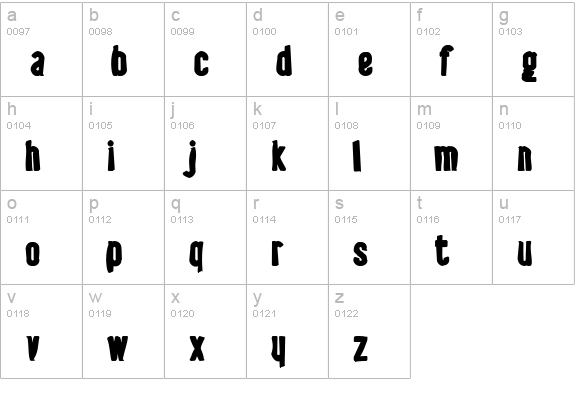 Libel Suit Ink lowercase a-z preview