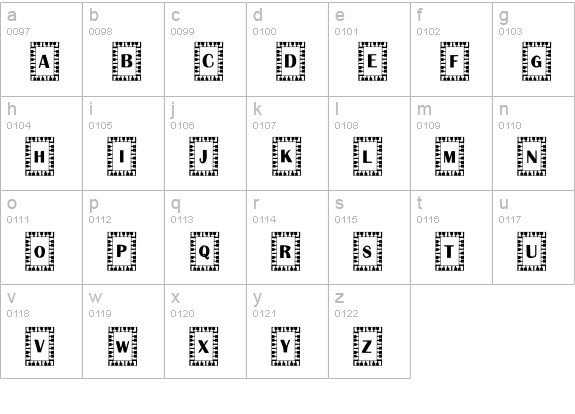 Liberace lowercase a-z preview