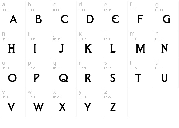 LibertyD lowercase a-z preview