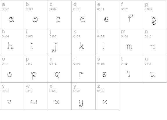 Lickcurl Petite lowercase a-z preview