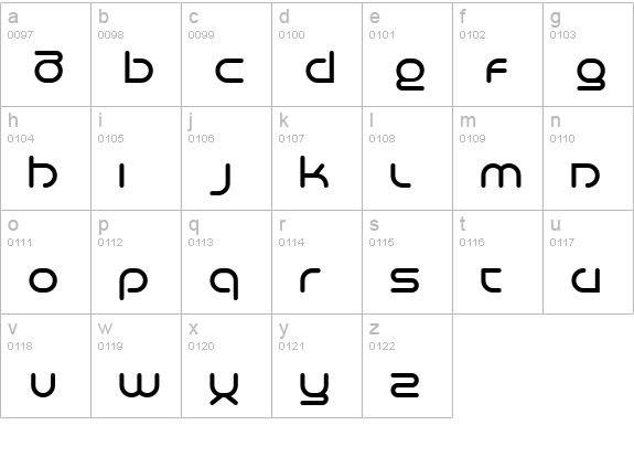 Life in Space lowercase a-z preview