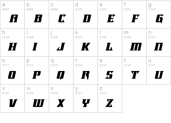 Lifeforce lowercase a-z preview