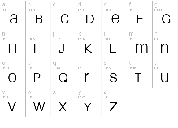 Light & Black lowercase a-z preview