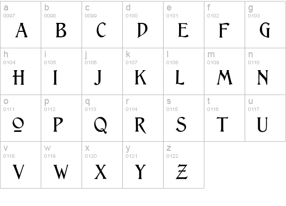 Lightfoot lowercase a-z preview