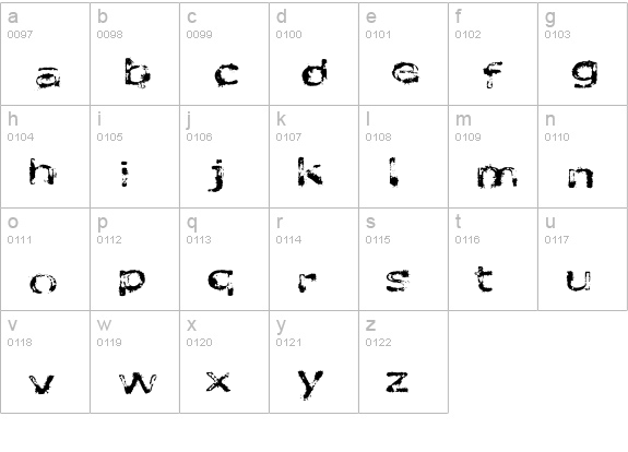 like fonts in the rain lowercase a-z preview