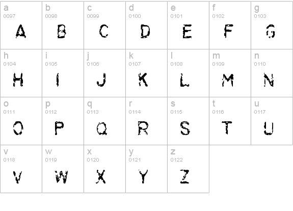 Lilac Malaria lowercase a-z preview