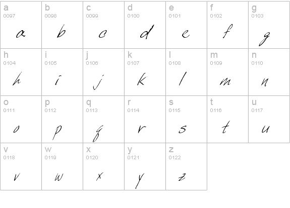 LiliputItalic lowercase a-z preview