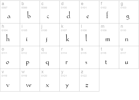 Lilith lowercase a-z preview