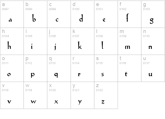 LilithHeavy lowercase a-z preview