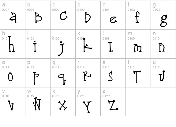 Lima Bean lowercase a-z preview