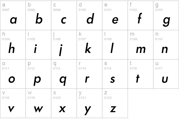 Limerick-MediumIta lowercase a-z preview
