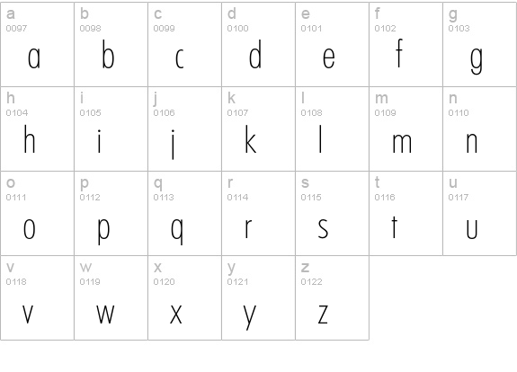 Limerick-XlightCond lowercase a-z preview