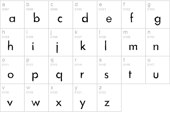 LimerickAntique-Regular lowercase a-z preview