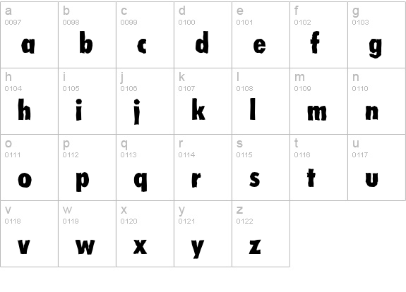 LimerickCdAntique-Xbold-Regular lowercase a-z preview