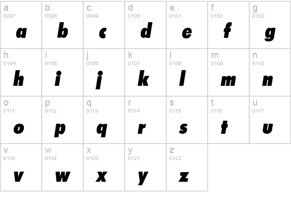 LimerickCdSerial-Heavy-Italic lowercase a-z preview