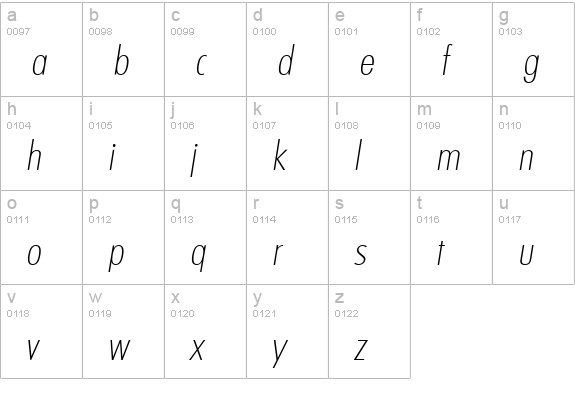 LimerickCdSerial-Xlight-Italic lowercase a-z preview