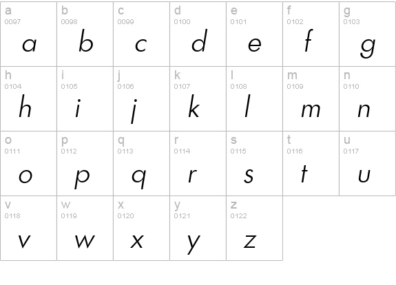 LimerickSerial-Light-Italic lowercase a-z preview