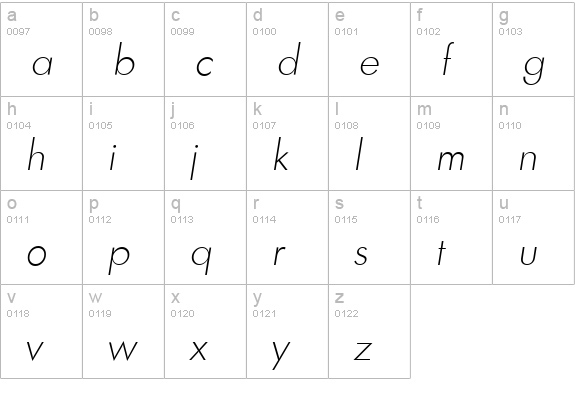 LimerickSerial-Xlight-Italic lowercase a-z preview