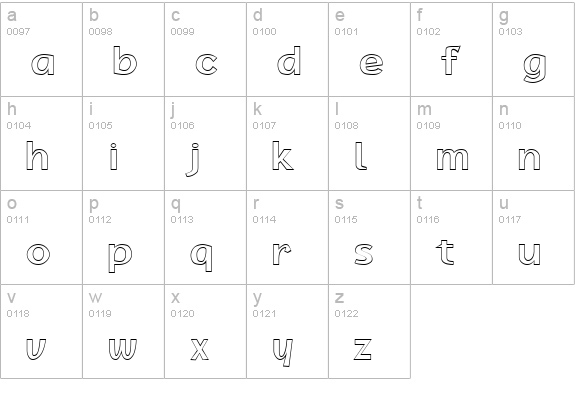 LimousineOpen lowercase a-z preview