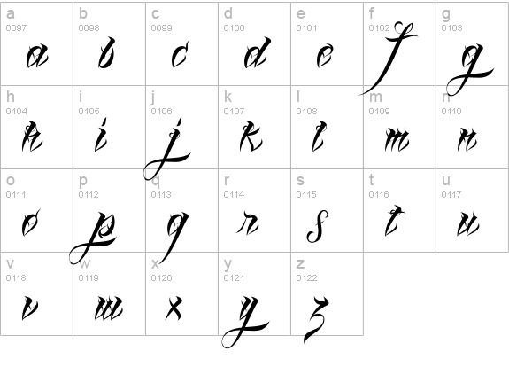 Lina Script Demo lowercase a-z preview