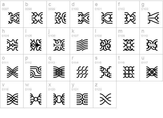 Line Dings (BRK) lowercase a-z preview
