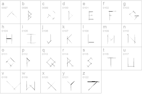 Linear Curve lowercase a-z preview