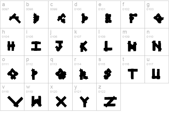Linear Curve Fatty lowercase a-z preview